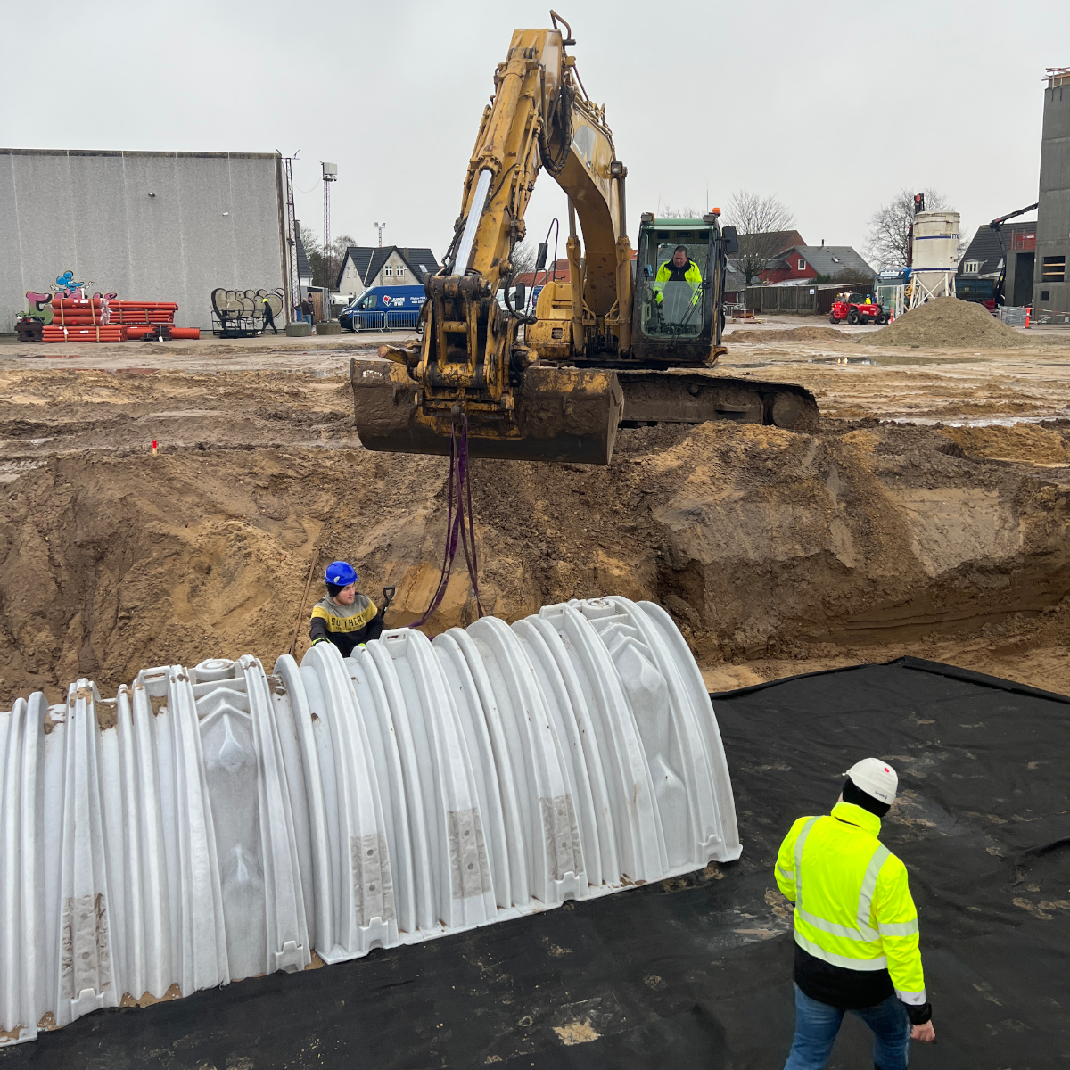 Nedsivning af regnvand i Schaub Parken i Esbjerg